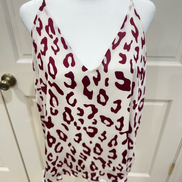 Tyche Burgundy and cream animal print camisole size L - Picture 1 of 6